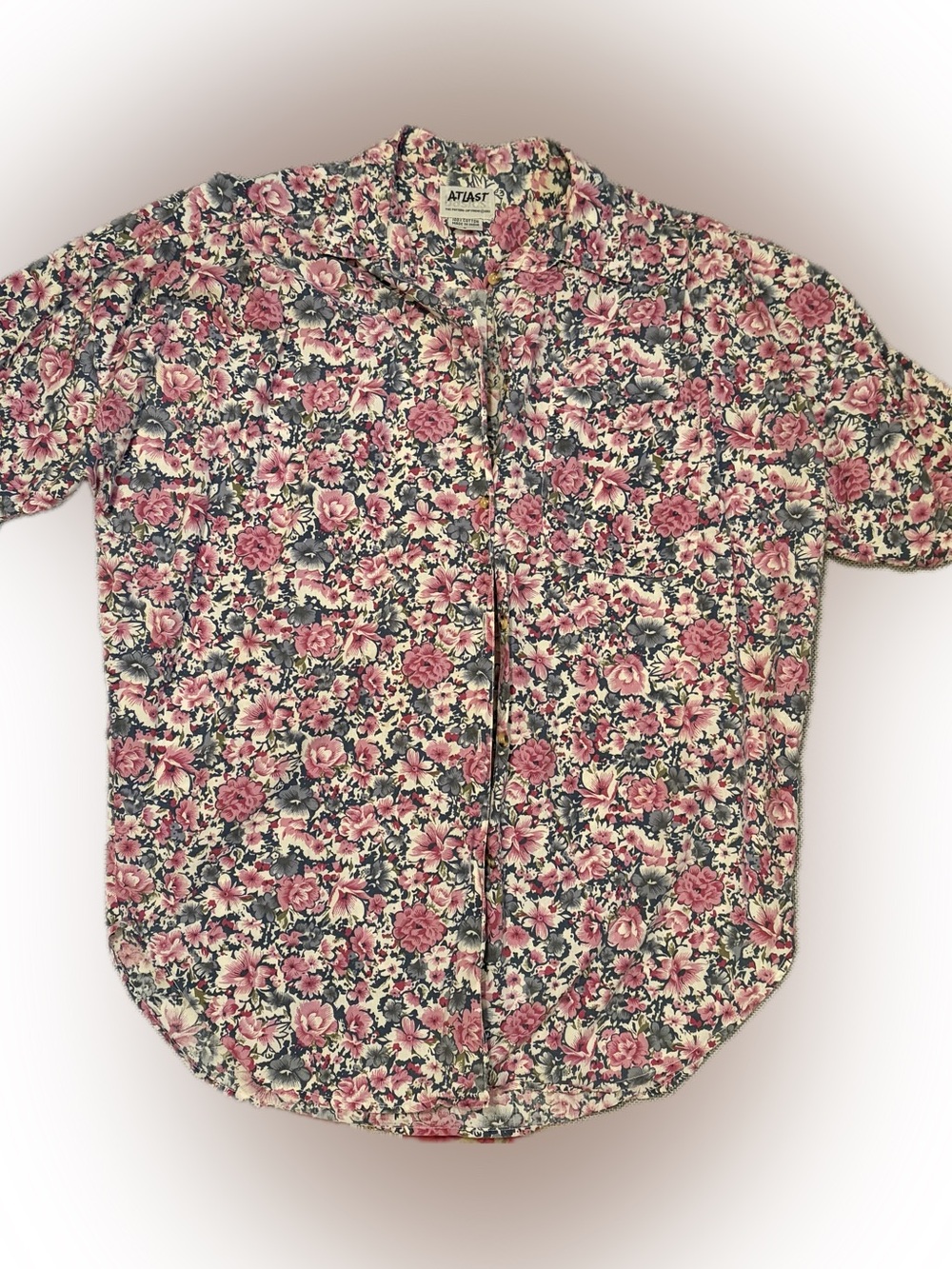 VINTAGE 100% Cotton 1993 Atlast Floral Button Down Shirt